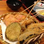 傳七寿司 - ランチの串揚げ２人分(ハムチーズ、なす、しいたけ、こんにゃく)