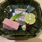 味ひろ - [造り]
      鯛、メジマグロ