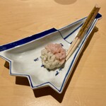 銀座 しのはら - 紅白のつくね芋 百合根と黄身餡を忍ばせて