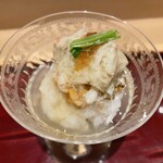 銀座 しのはら - 越前蟹とあん肝の飯蒸し 三つ葉乗せ