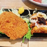 ネオ馬肉酒場ジョッキー - 馬のメンチと揚げ餃子コンボセット^ - ^