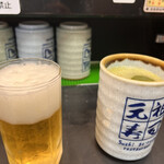 元祖寿司 - あがりとビール