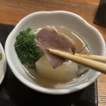 きんぼし - 志野コース（税込 3,410円）評価＝◎：3点盛り（大根と豚肉の煮物）