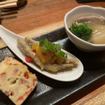 きんぼし - 志野コース（税込 3,410円）評価＝◎：3点盛り（ワカサギのエスカベッシュ）