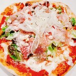 Italian Cuisine prosciutto salad pizza