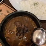 欧風土鍋カレー近江屋清右衛門 - 夫は京の肉のビーフカレーを。