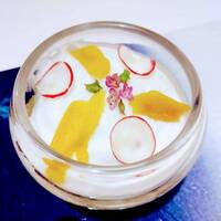 なかがわ - 前菜 ブリ大根に冷製エスプーマとカラスミ