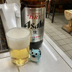 お好み焼き 多美也 - 大瓶ビールで一人乾杯