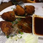 クラフトビアマーケット - ラム肉のつくね-ケバブ風-（食べかけですみません）