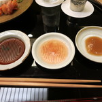 割烹 喜作 - 25年6月　お造り用　醤油・酒盗・自家製梅肉