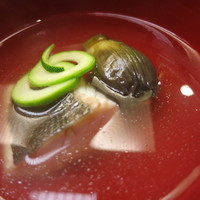 割烹 喜作 - 25年6月　淡路の鱸、小茄子・小メロンのお椀
