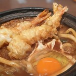 山本屋 - 海老天２本玉子入り味噌煮込みうどん