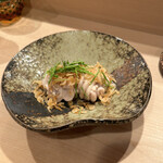 登喜和鮨 - 佐渡産真鱈の白子　あみエビ素揚げと