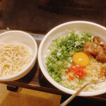 関西風専門店　お好み焼き　祇園 - すじねぎ玉¥980+そば¥120