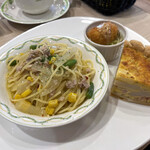 Resutoran Yamazaki - パスタとキッシュのランチ（豚ミンチのペペロンチーノ）