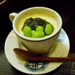 まにわ - (先付) 生海苔と枝豆の冷製茶碗蒸し