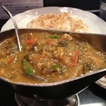 カルダモン． - もずくと蛸のミンチのベジタブルカレー