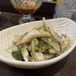 金町製麺 - 鶏ささみのジェノバ風　430円