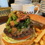GRILL BURGER CLUB SASA - "限定10食" 【2月のMonthly Burger】  『菜の花とベーコンのペペロンチーノBurger¥1,150』 ※平日ランチは、ソフトドリンク付