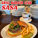 GRILL BURGER CLUB SASA - "限定10食" 【2月のMonthly Burger】  『菜の花とベーコンのペペロンチーノBurger¥1,150』 ※平日ランチは、ソフトドリンク付