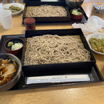 花彩 菖蒲店 - 肉そば大盛りセット(自己流)