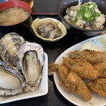 みのり家 - 牡蛎定食¥1,200+牡蛎ご飯¥300