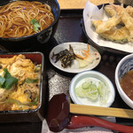 生そば あずま - 牡蠣とじ重と天ぷら蕎麦膳