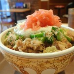 Sukiya - かつぶしオクラ牛丼￥550+山かけ￥150