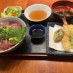 戻り鰹タタキ丼と天ぷら定食