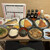 さかなや食堂 辰悦丸 - 料理写真:焼魚定食(サバ)、辰悦丸まかない刺、博多名物がめ煮、アジフライ、鰻肝串焼き