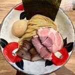 自家製麺 つきよみ - 上から自家製麺の麺