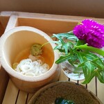 遊の丘 - 蕎麦用薬味(刻み葱、本山葵)(R1.10.5撮影)