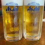居酒屋 やまや - 生ビールで乾杯しました。