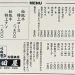 元祖ホルモン脇田屋 - メニュー