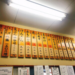 Soba Nagamori - 店内の壁にはメニュー