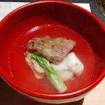 日本焼肉はせ川 別亭 - 神戸牛リブリース 虎福白子焼き　すまし仕立て