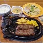 BRONCO BILLY - ビーフハンバーグランチ･210g（1265円）