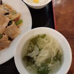 福縁酒家 - スープ、杏仁豆腐