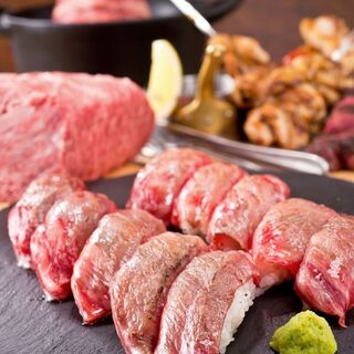 All-you-can-eat luxurious grilled meat Sushi is very popular!