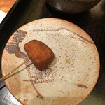 串揚げ 名倉 - メニューに無い根っこ、コレ激旨い、最巻海老撮れず、食欲に負けた。