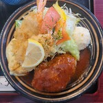 レストラン 沙羅沙 - ランチメニュー ハンバーグ&海老フライセット（1,100円）