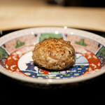 膳処末富 - ●竹で燻した鶏つくね