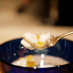 膳処末富 - 風味豊かに馴染んでいくゆり根をフルーツで提供する発想が凄い！ しかも月光！