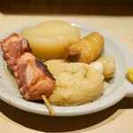 Asakusa Oden Otafuku - 大根、もち袋、ごぼう巻き、たこ足