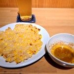 ちまき - コーンのチヂミ(こがしバター醤油)　夏メニュー