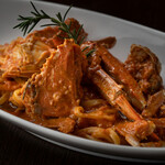 Migratory crab tagliatelle with rosemary flavor