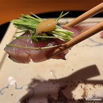 らん亭～ 美日庵 - 真鯖を芽葱と酢味噌とともに