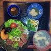 Shima ya - 和牛ステーキ丼季節の野菜添え（大盛）