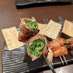 炭火焼鳥と博多名物野菜巻串 焼きんしゃい - 