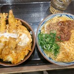 丸亀製麺 - 海老天とじ丼と肉がさねあんかけうどん